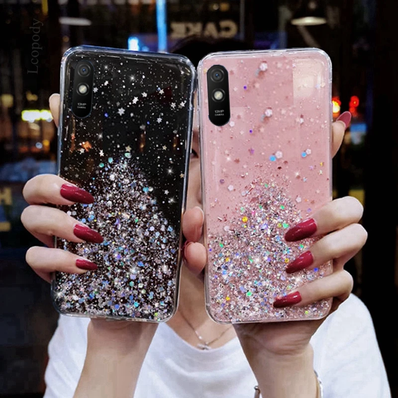 Bling Glitter Phone Case For xiaomi redmi 9A 9A Soft Full Cover