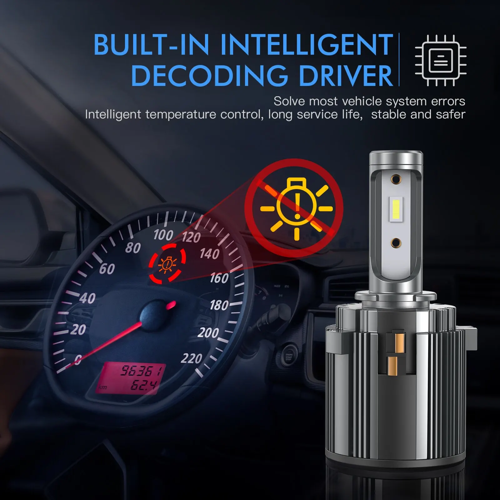 Bombillas Led H7 Canbus De 12V Para VW Golf 7, Faros De Coche, 6000K, 70W, 14000LM, Lámparas De Diodo H7 De Haz Bajo - Imagen 3