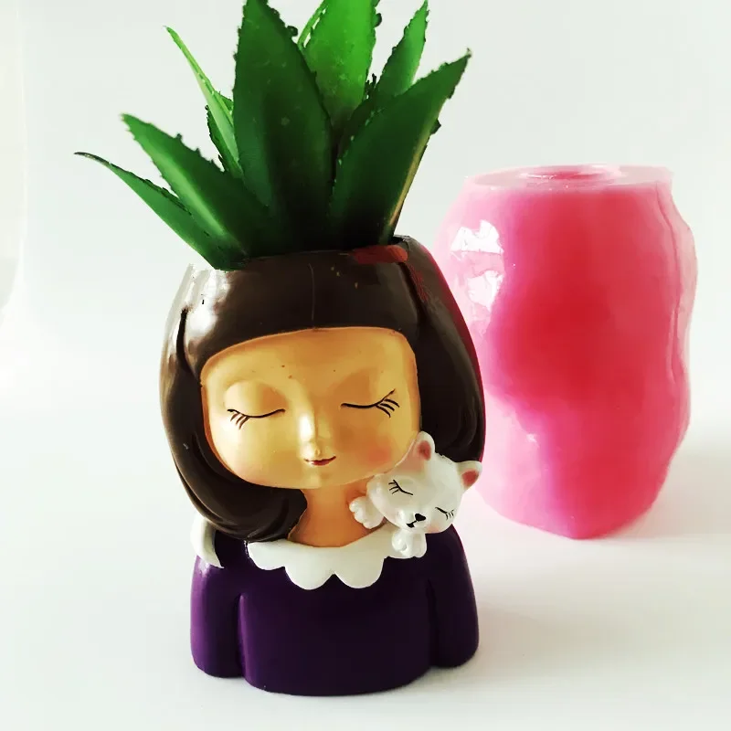 

Concrete Flower Pot Silicone Mold Succulent Vase Mould Plaster Resin Candle Craft Tools