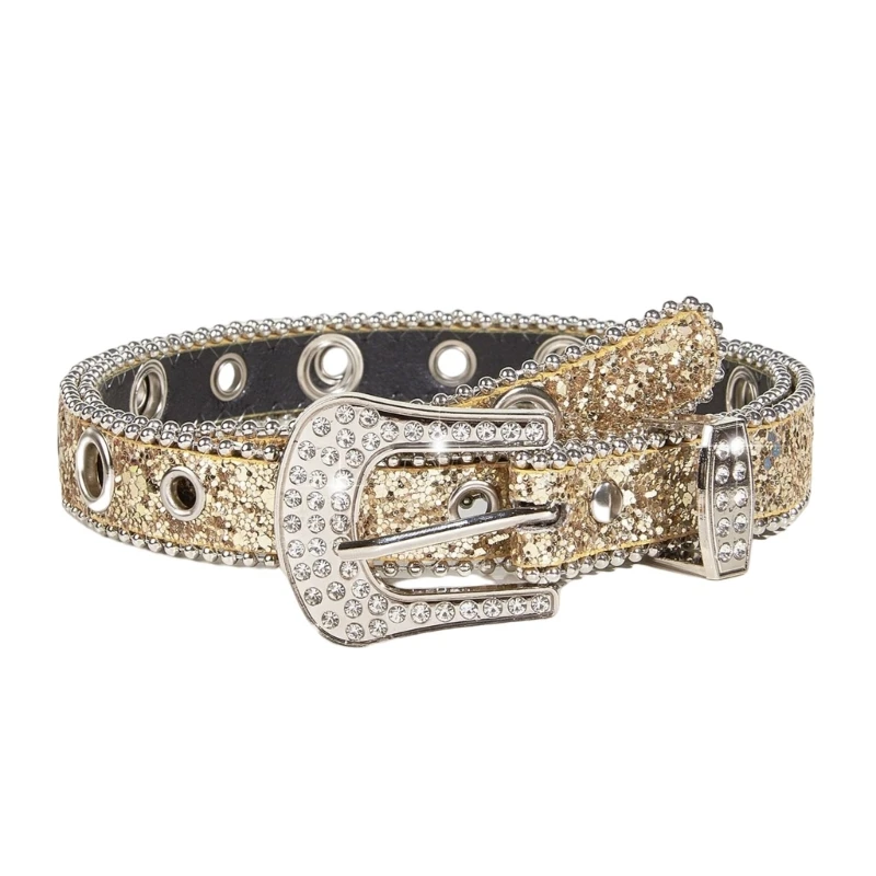 

Bling Waist Belts for Jeans Adjustable Belt for Woman Cowboy Cowgirl Teens Female Jeans Skirt Waistband Dropship