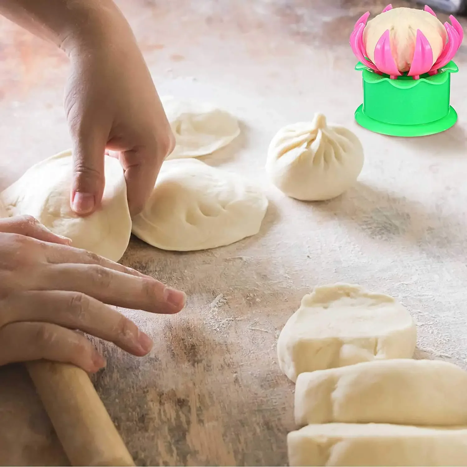 Kitchen DIY Pastry Pie Dumpling Maker Chinese Baozi Mold Baking And Pastry Tool Steamed Stuffed Bun Making Mould Bun Maker 1pcs