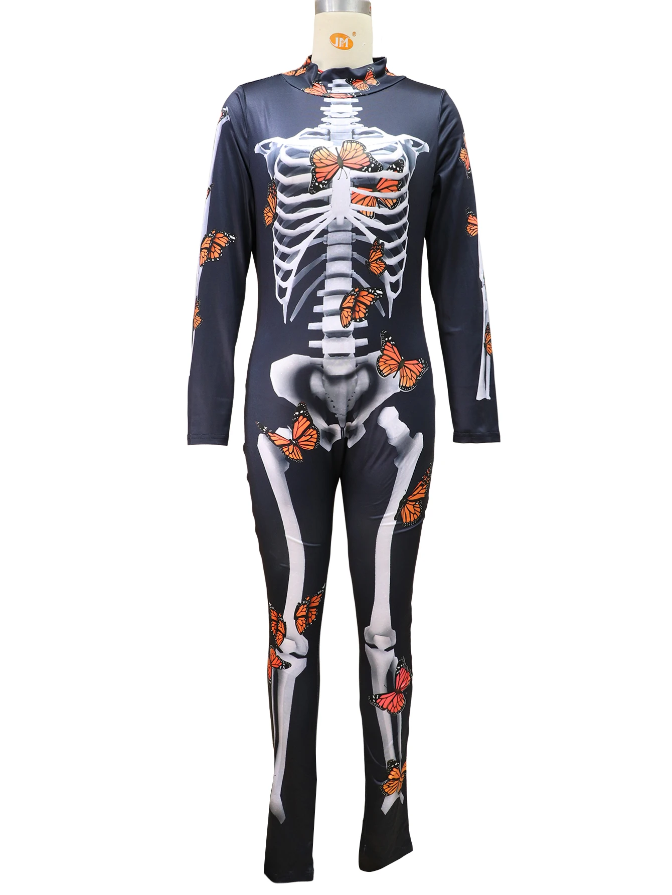 Halloween Cosplay Fashion Parent-child Clothing Jumpsuit Butterfly Print Skeleton Women Girl Sexy Tracksuit Zentai Jumpsuits