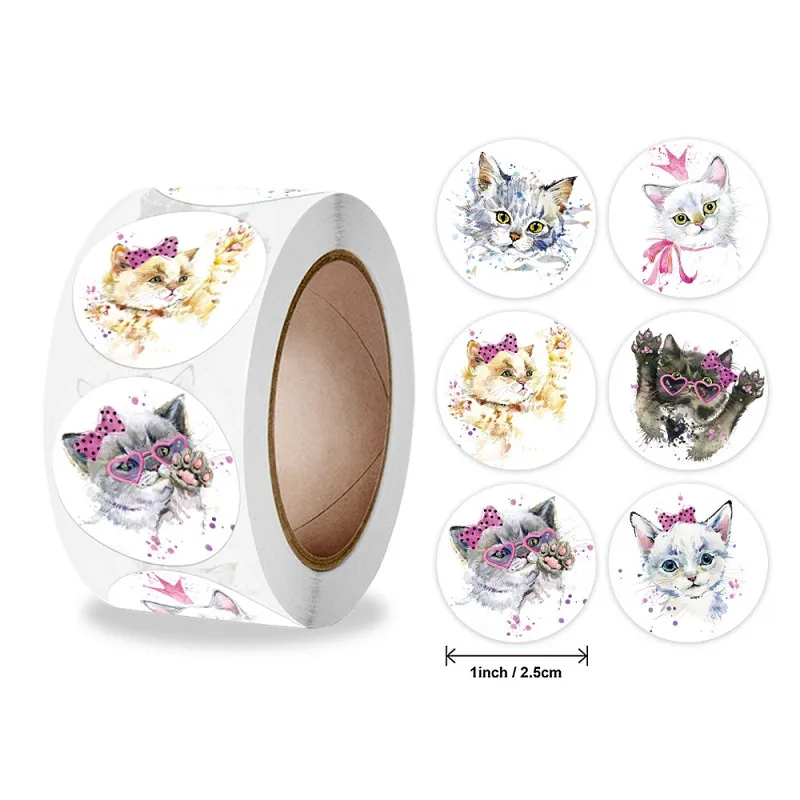 

Kawaii Cat&Dog Animal Cartoon Children's Reward Stickers 500pcs for Kids Teacher Supplies Personality Motivational Sealing Label