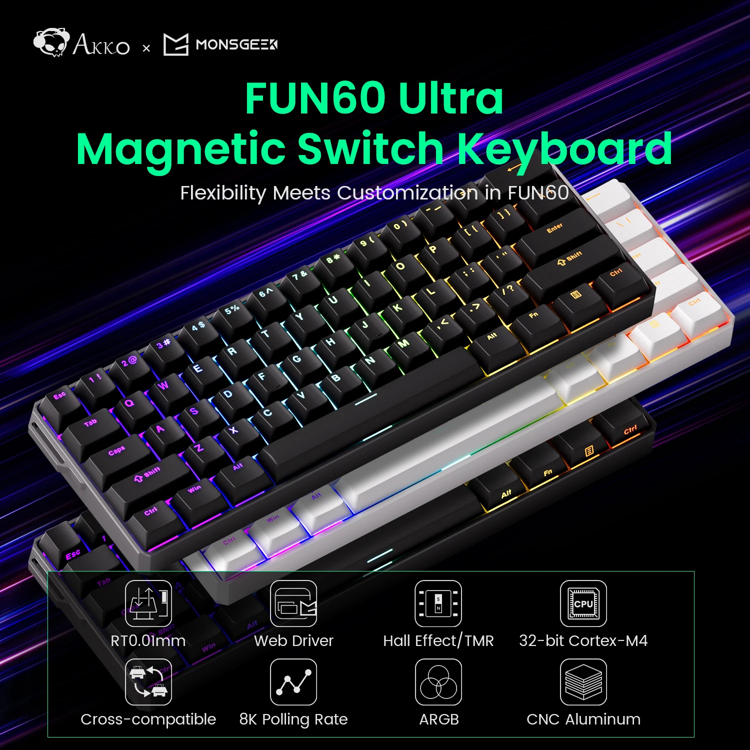 MONSGEEK FUN60 Ultra ホワイト Amazon.com: MONSGEEK FUN60 Ultra Rapid Trigger Gaming