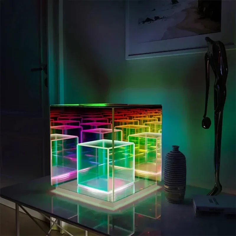 

LED Pyramid Bedroom Decor Night Light USB Color Dimming Atmosphere Lamps Home Bedroom Decoration Birthday Gift Decorative Lamp