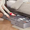 12 Grids Underbed Storage Box Shoes Dustproof Organiser Transparent Folding Storage Boxes Fabric Compartment Storage Shoe Box 2