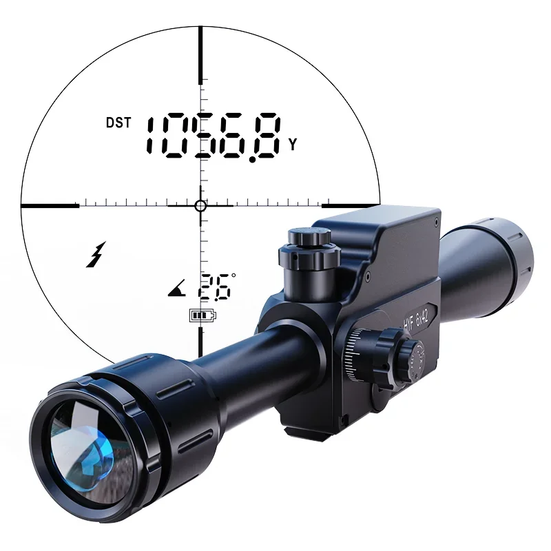 1000GS High Quality HYF 6x42 Build -in Rangefinder Scope Hunting 2000m Rangefinder Scope