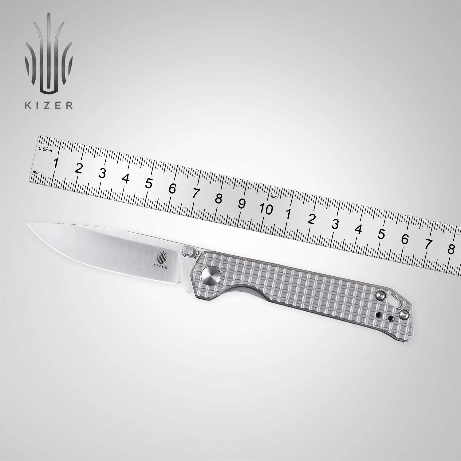 Kizer Ki3458RA2 Begleiter Mini Slicing Folding Knife Titanium Handle Pineapple Textured Pocket Knives M390 Steel Solid Feeling |