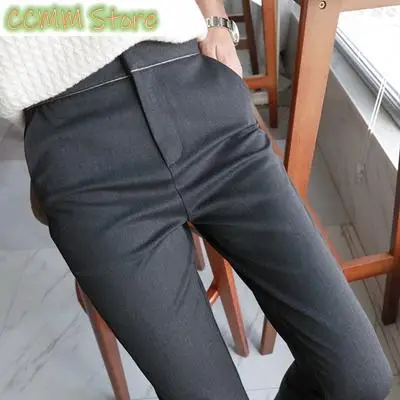 New Professional Office High Waist Loose Slim Suit Pants Women Black Casual Pants Straight Cigarette Pants Carrot Pants