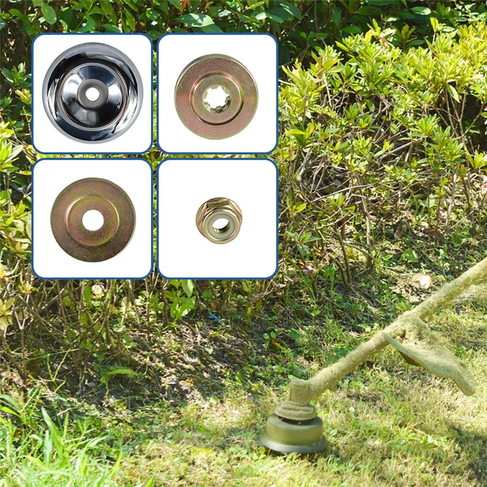 grass trimmer head CMCP Lawn Mower Grass Trimmer Head Adapter Nut Fixing Kit Lawnmower Blade for Garden Tools Parts