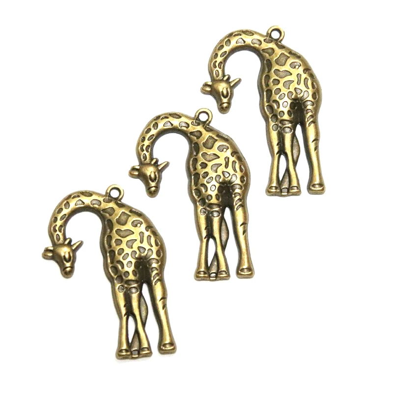 

10Pcs Giraffe Charms 29*43MM Antique Bronze Plated Deer Pendant Making DIY Handmade Jewelry