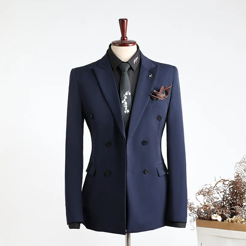 Customer Made Clothes Men Casual Fashion Business Blazer Jacket for Men Double Breasted Suit Jackets Coat Male Clothing