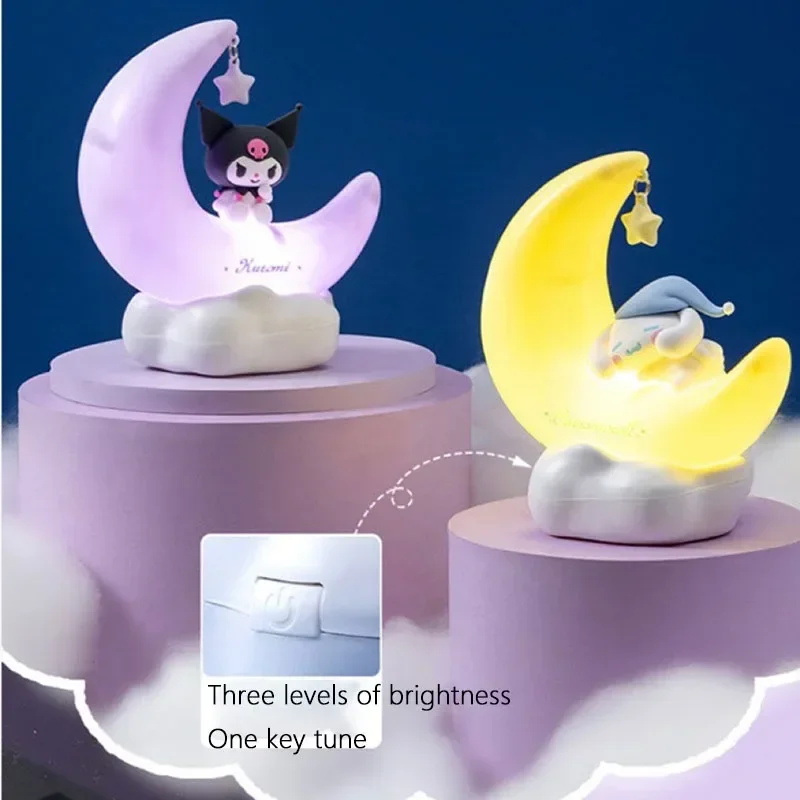 

Sanrio Kuromi Cinnamoroll Светодиодная лампа с зарядкой My Melody Moon домашние украшения на день рождения вечерние декор для Дня Святого Валентина Детская Ночь