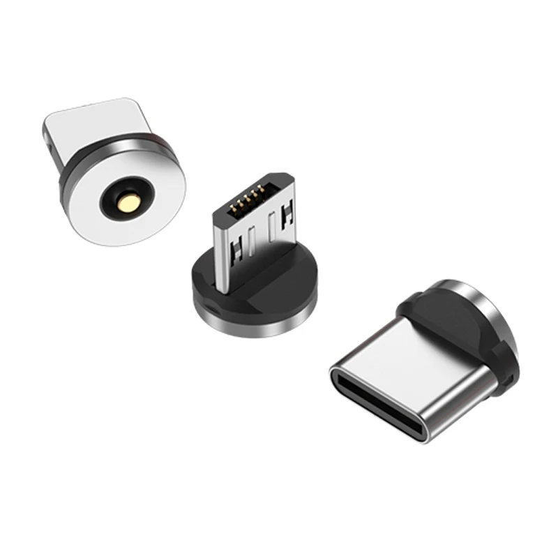 4 Pezzi Testine Magnetiche Micro USB Rotanti 360° - Adattatore Magnetico Per Ricarica, Tappo Antipolvere Per Cavo, Compatibile Con Samsung, LG, Sony, HTC E Altri Dispositivi Android (Argento)