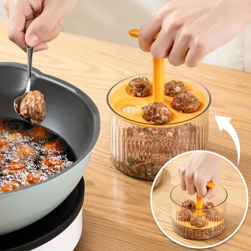 1pcs Translucent Meatballs Maker 5 Meat Balls Manual Maker Tool Manual Rice-Meat Dumplings For Clear Dumplings Meat Tool