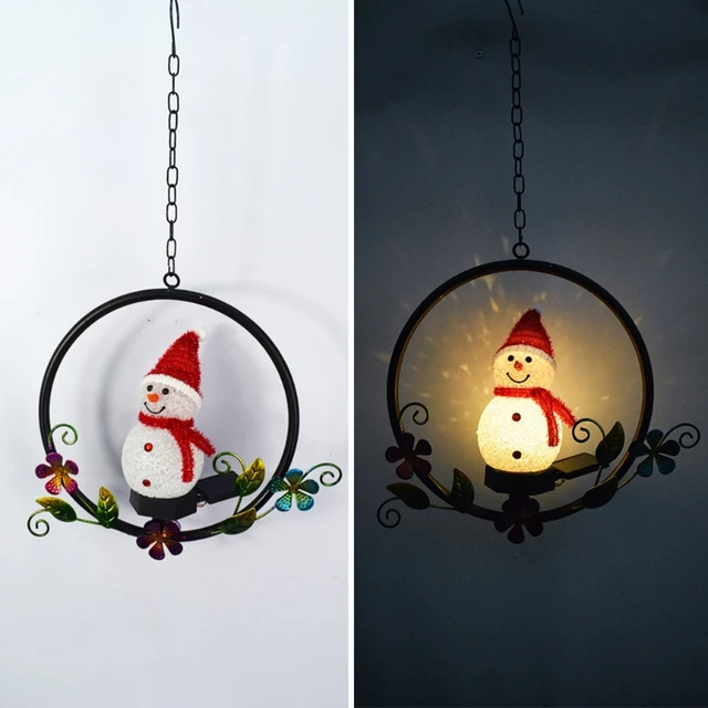 Led Napenergiával Működő Kerti Fényes Hóember Formája Vízbiztos Kültéri Függő Esküvői Party Tündér Fények Dekorációk - Image 3