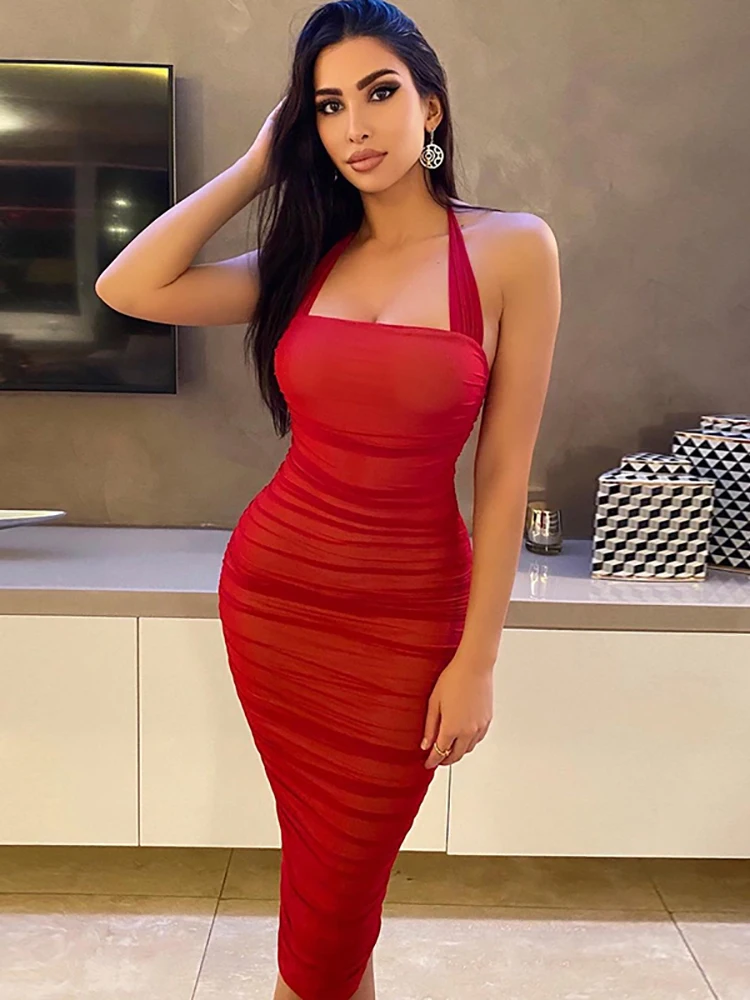 NewAsia Woman Bodycon Dress Backless 