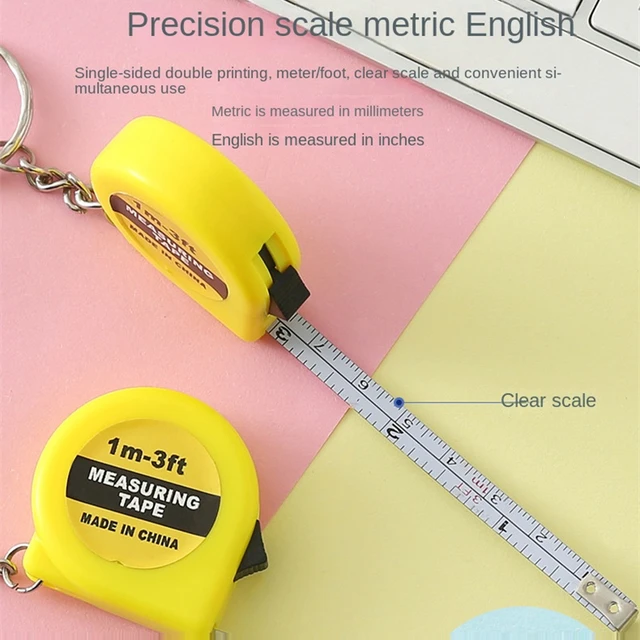 Mini Steel Tape Measure Children Height Ruler Keychain Easy