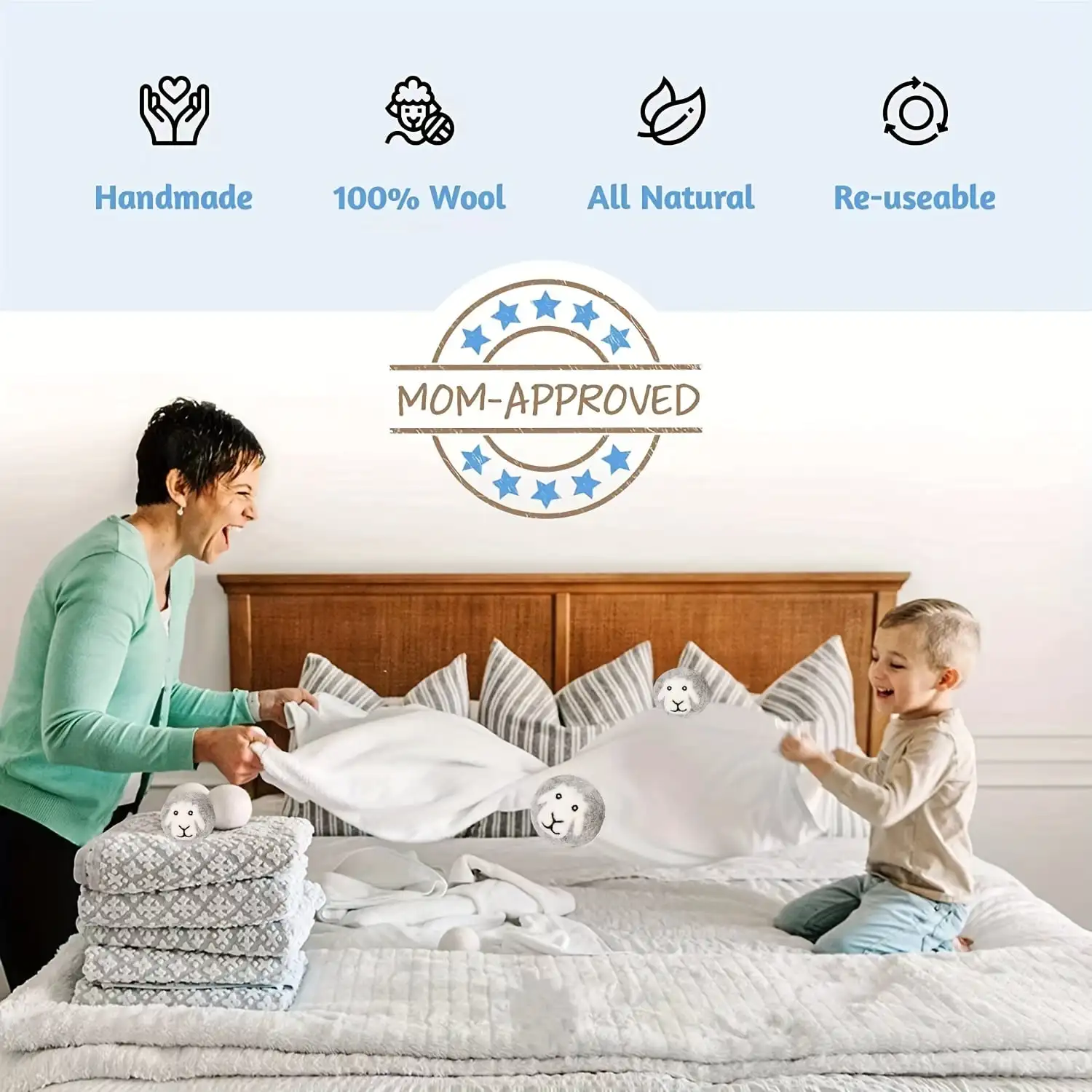 3/6PCS Wool Laundry Dryer Balls Household Practical 7cm Plus Washing Balls Fabric Virgin Softener Reusable Wool Dryer