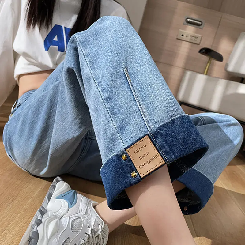 Y2K High Waisted Jeans For Girls Korean Straight Leg Boyfriend Jeans Denim Pants Cute Streetwear Vintage Urban Sexy Jeans Women