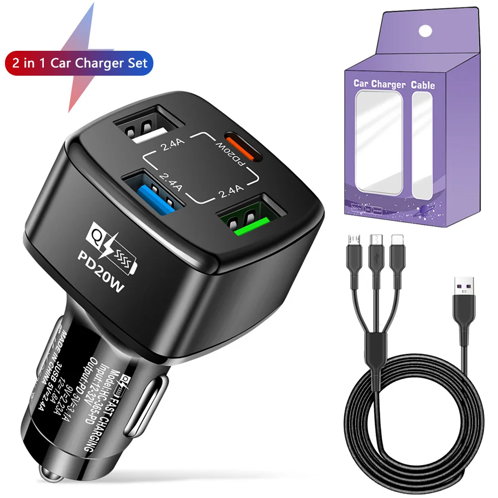 ޴   Ʈ, PD20W, 2.4A, 3USB, PD,  , 4-in-1  , 4 Ʈ, 1  3 ʰ  ̺
