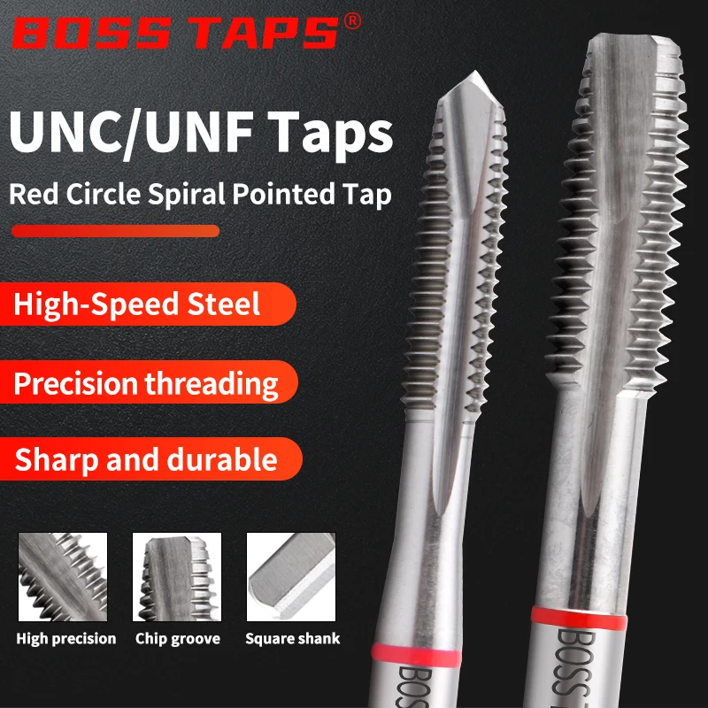 HSSE Red Ring JIS Standard Spiral Pointed Tap UNC UNF 1-64 2-56 4-40 6-32 8-32 10-24 1/4 Machine Scr