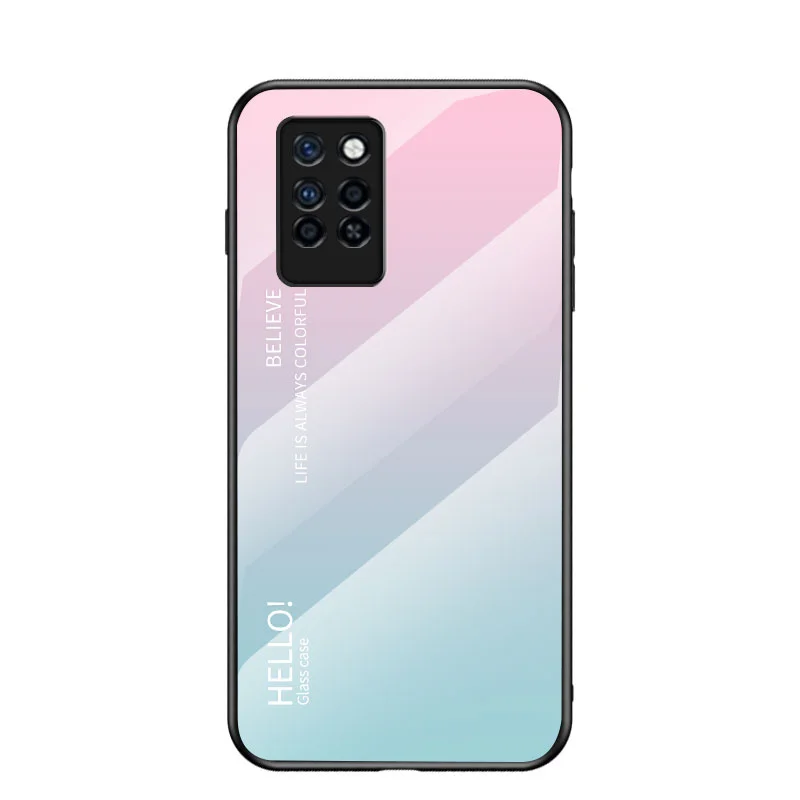 Gradient Tempered Glass Hard Cover Back Phone Case with Glass Protector