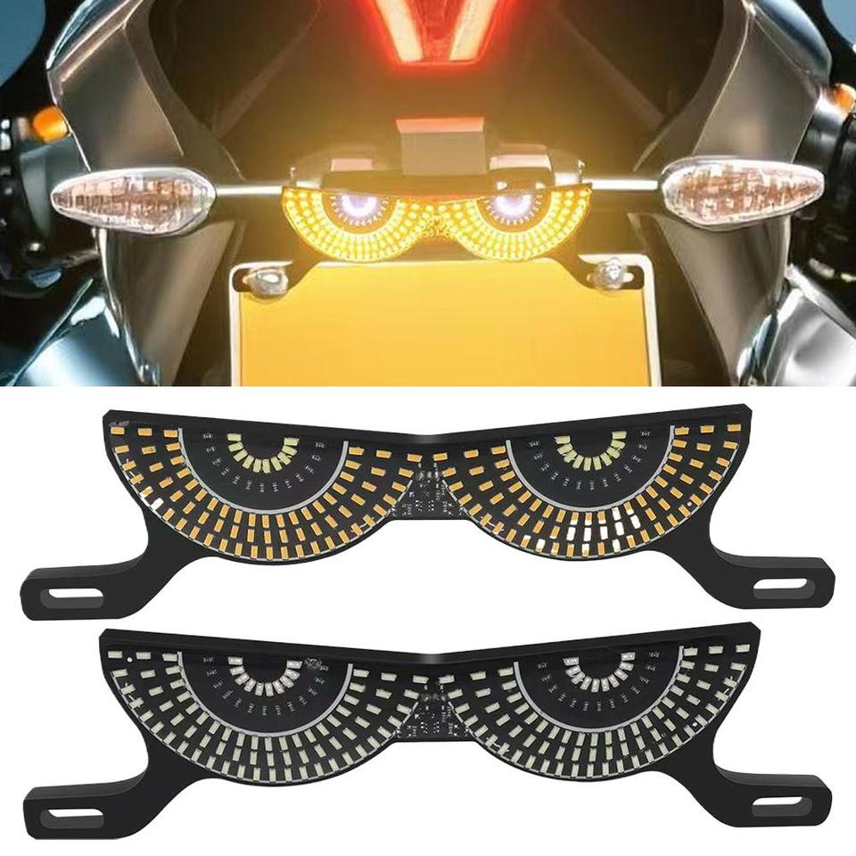 Motorcycle license plate devil eye decorative light LED Flash Brake Light Signal Tail Light Decoration Motorcycle Light