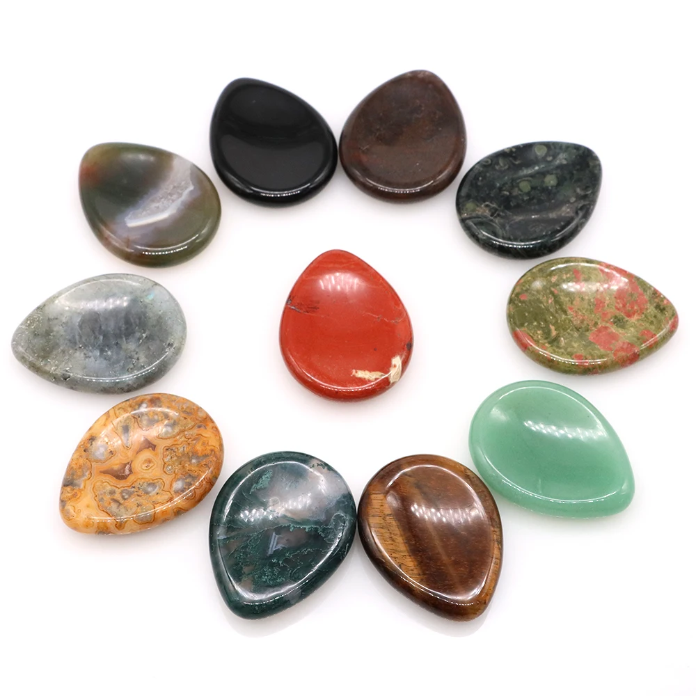

35x45mm Water Drop Forget Thumb Worry Stones Natural Reiki Healing Success Crystal 7 Chakra Face Massagers Gemstone Wholesale