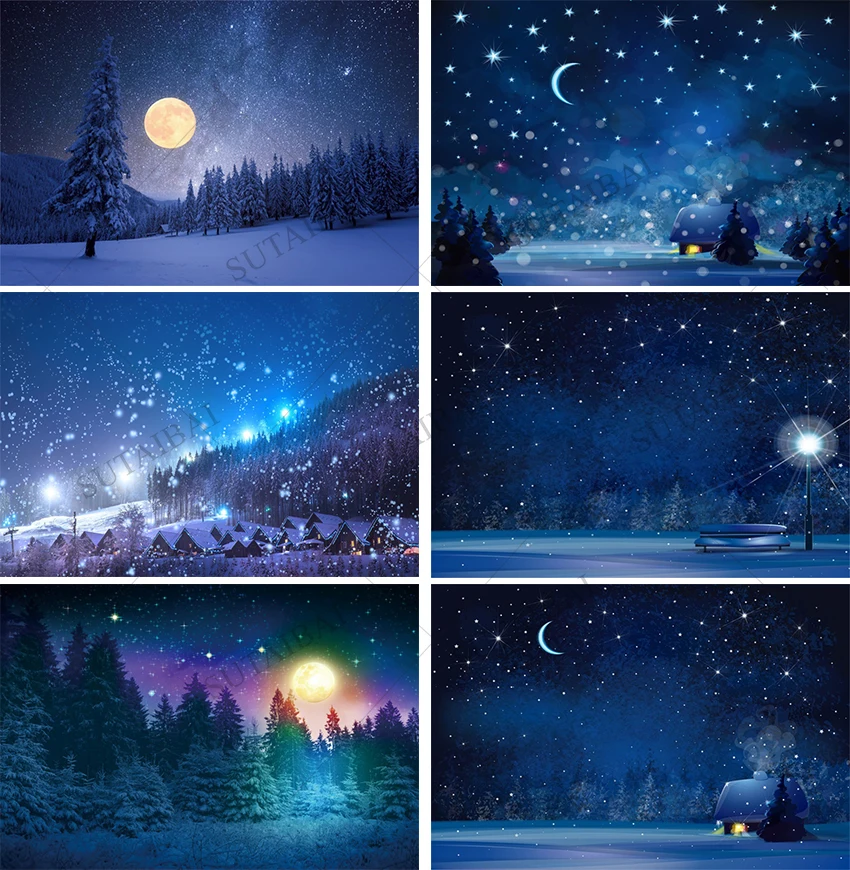 Twinke Star Night Dreamy Scene Photo Background Panno In Vinile Bambini Ritratto Head Shoot Photo Studio Fotografico Booth Banner