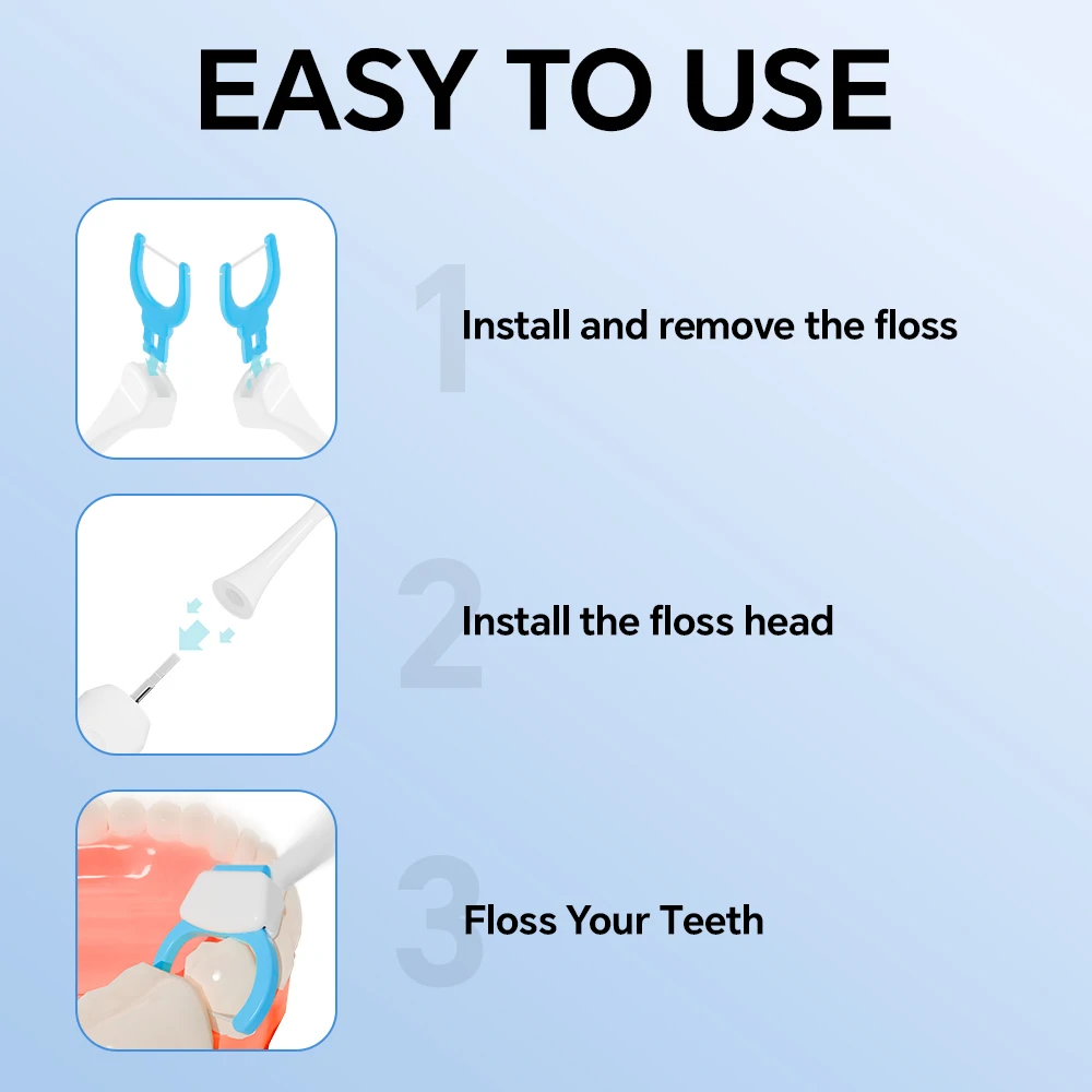 Compatible with Philips Electric Toothbrush Flosser Brush Heads, 50x Replacement Floss Picks for Sonicare Electric Toothbrushes