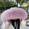 Winter 100% Real Fox Fur Straight Collar Winter Natural Hood Trims Decor Scarf For Coat Parkaks Warm Scarves Luxury Female Shawl 5