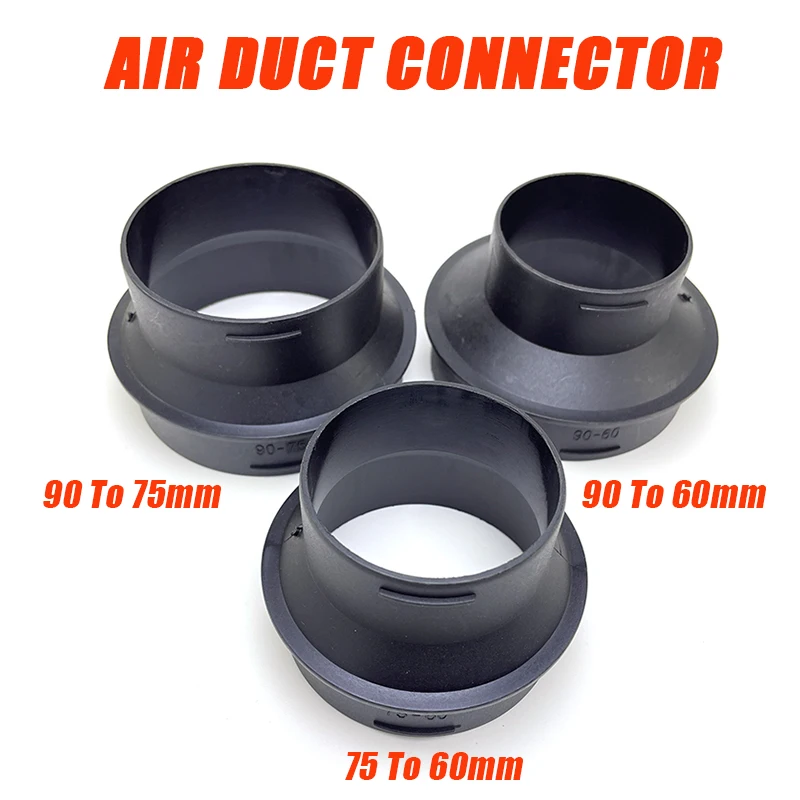 75to60mm 90to75mm 75to60mm Converter 60mm 75mm 90mm Diesel Heater Air Duct Ducting Connector Black for Car Truck VAN Camper