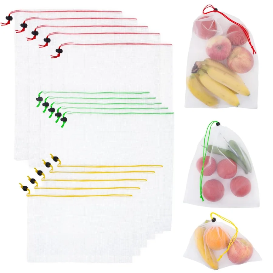 Reusable Eco Friendly Mesh Produce Bags Set