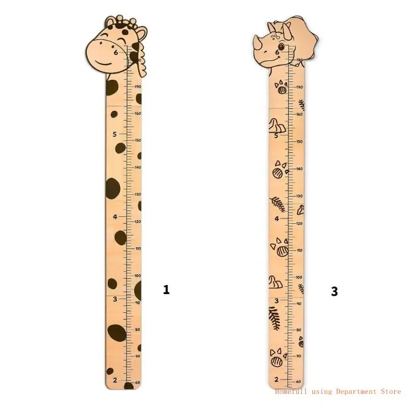 Height Measurement Wall Sticker Growth Chart for Children with Cartoon Giraffe Pattern for Bedrooms and Classrooms Decors