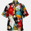 Summer Floral Parrot 3d Print Shirt Men Women Fashion Shirts Single-Breasted Short Sleeve Hawaiian Blouse Men's Clothing 5