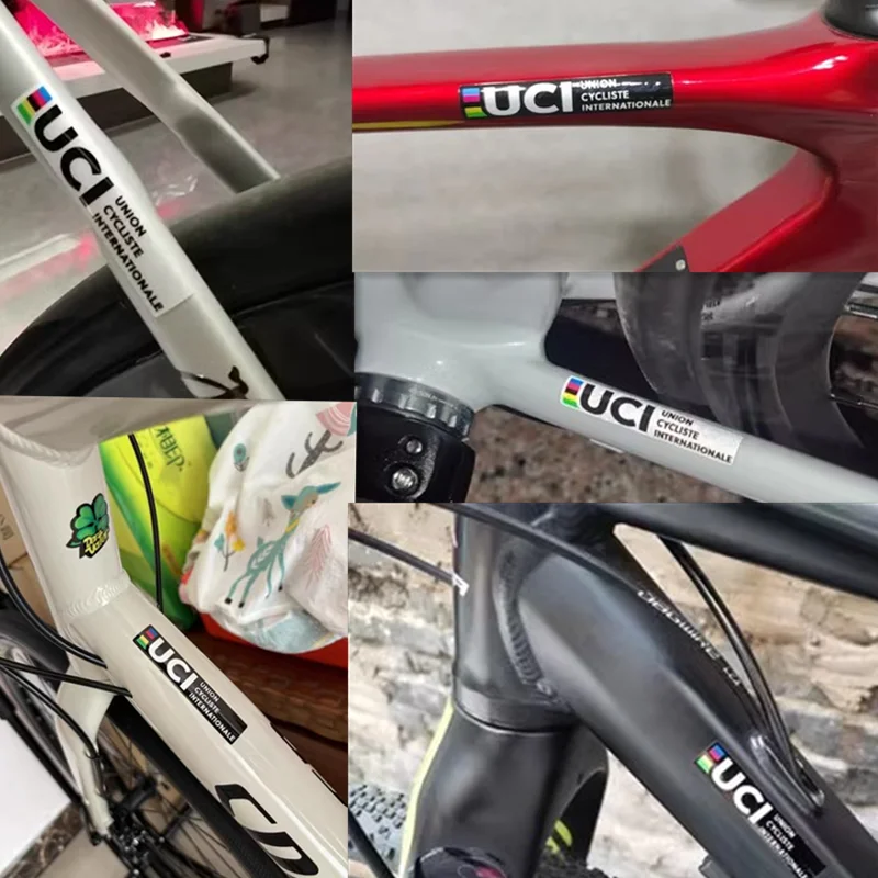 UCI-Zertifizierung Kleine Etikettenaufkleber Fahrrad-Union-Zertifizierungsetikett Reflektierende Fahrrad-Aufkleber Anpassbare Rahmen-Warnfolien – Detail 3