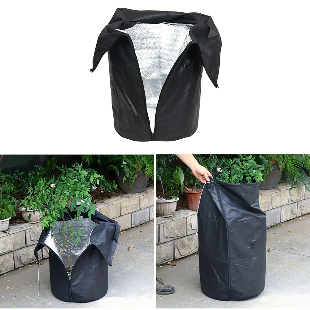 Winter Plant Protection Bag with Drawstring and Zip Breathable Non Woven Fabric Protects Plants from Frost 45 x 50cm
