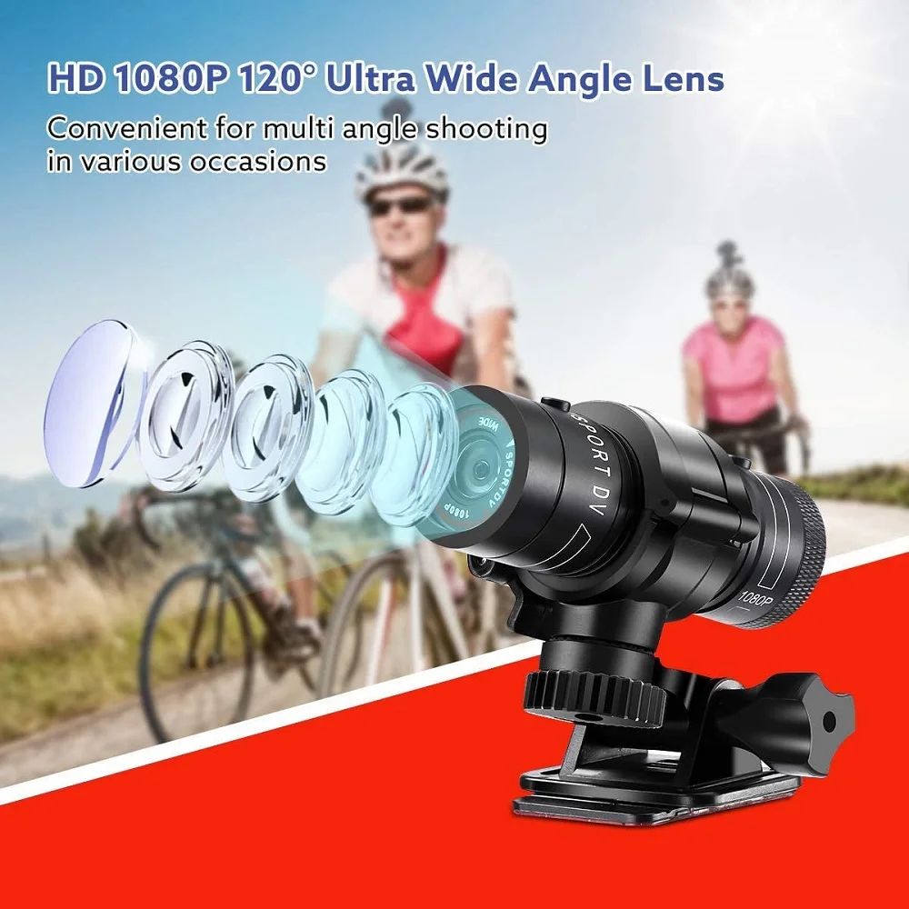 Outdoor Action Camera Mountain Bike Motorcycle Helmet Camera Mini Camera Sport DV Video Recorder Action Cam with Gun Mount