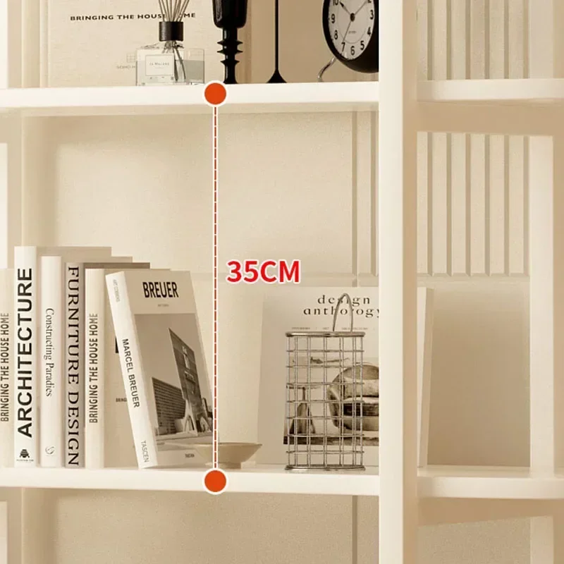 Nordic Bookcases Display Storage Shelves Minimalist Living Room Closet Floor Bookshelf White