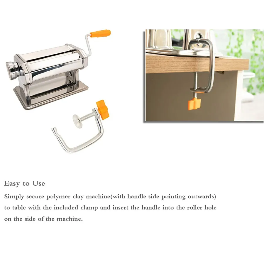 Noodle Press Stainless Steel Rubber Clay Machine Manual Noodle Press Rolling Dough Machine Hand Cranked Household DIY Clay Tool