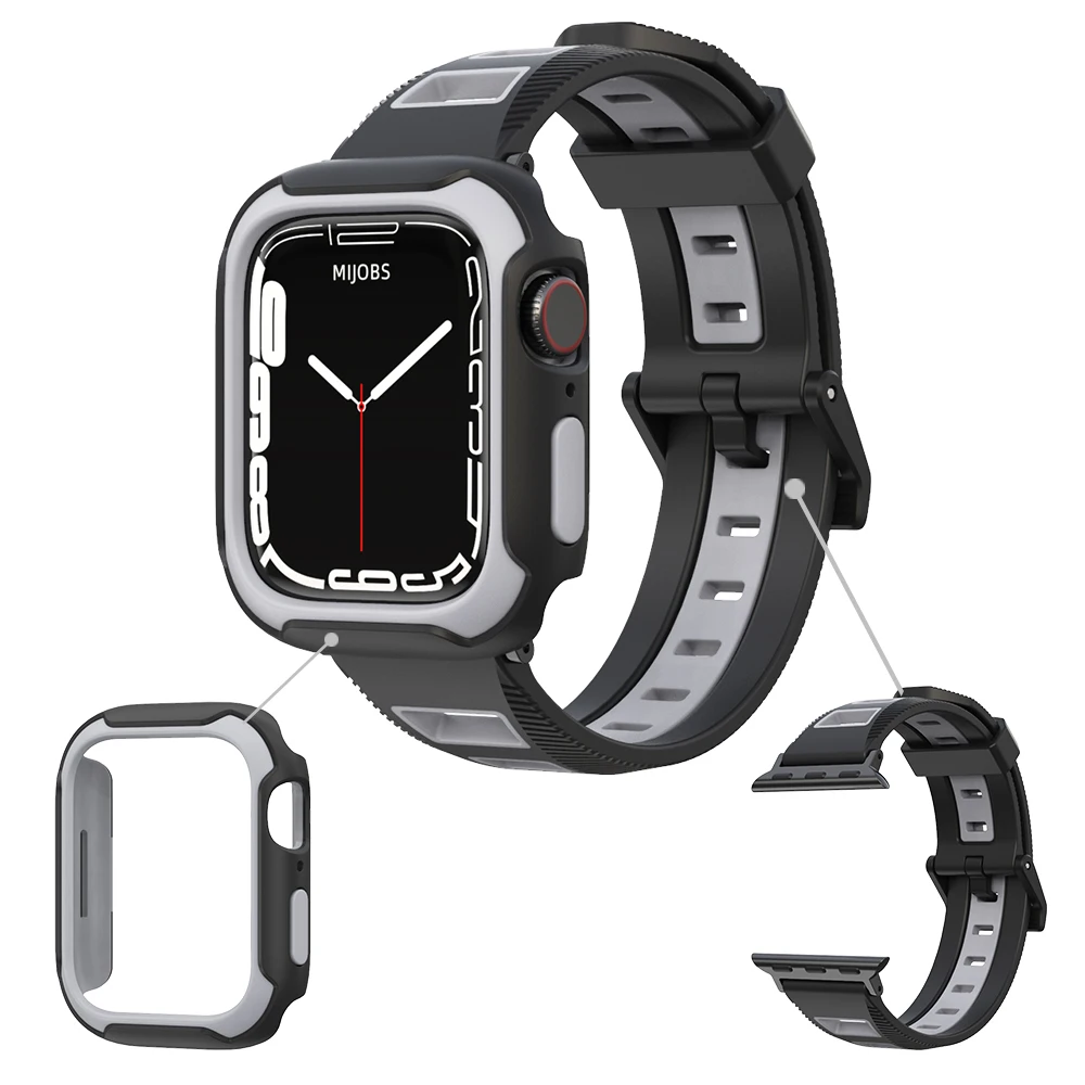 Case + Strap for Apple Watch Series 7 6 5 4 SE 45mm 41mm 44mm 40mm Screen Protector CoverBracelet iWatch Accessories