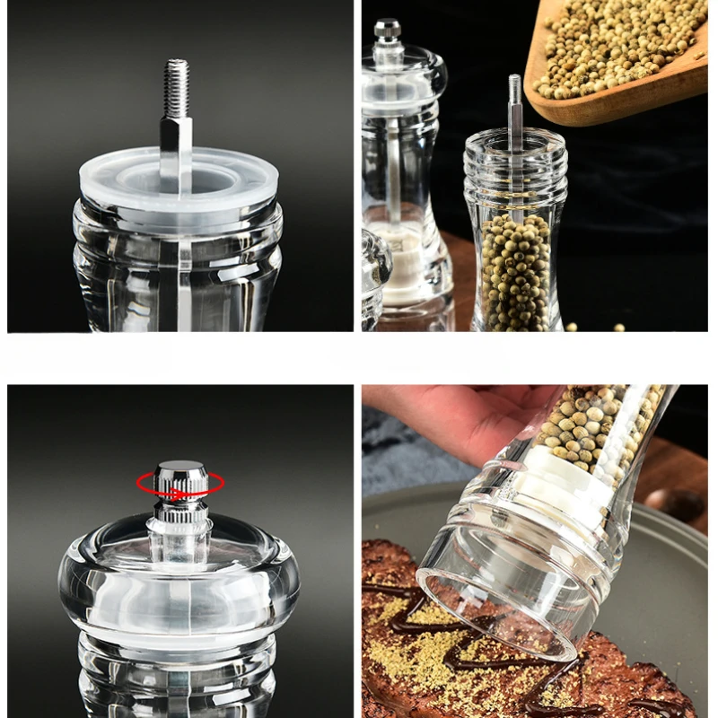 Spice Mill Salt and Pepper grinder Refillable shaker Manual Herbs Grinder Adjustable Ceramic Rotor Kitchen Tools salt and pepper grinder nut spice grinder herb grinder pepper grinder herb spice grinder