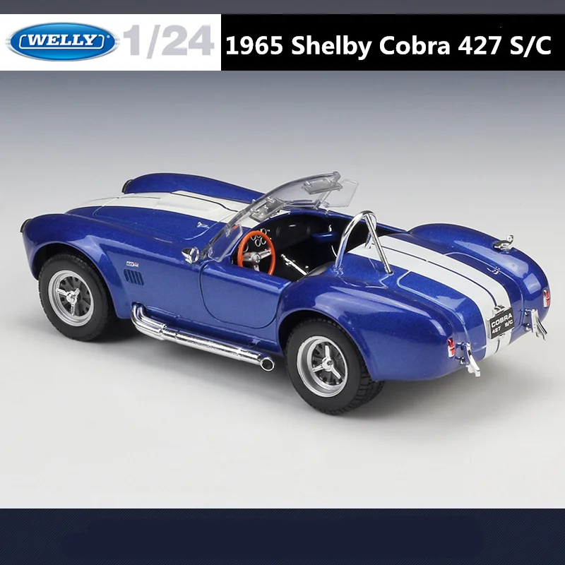 

WELLY 1:24 Ford 1965 Shelby Cobra 427 S/C модель спортивного автомобиля из сплава, Литые металлические классические модели автомобилей, детские подарки
