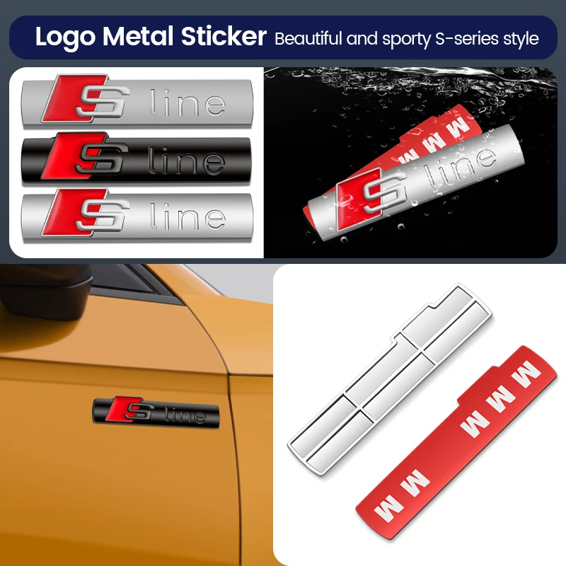 3D Car Styling S Line Logo Side Body Fender Metal Sticker Trunk Decal Per Audi S Line S3 A4 B9 B7 A3 Q5 A6 C7 Rs A5 A8 Q3 Q7 Q8