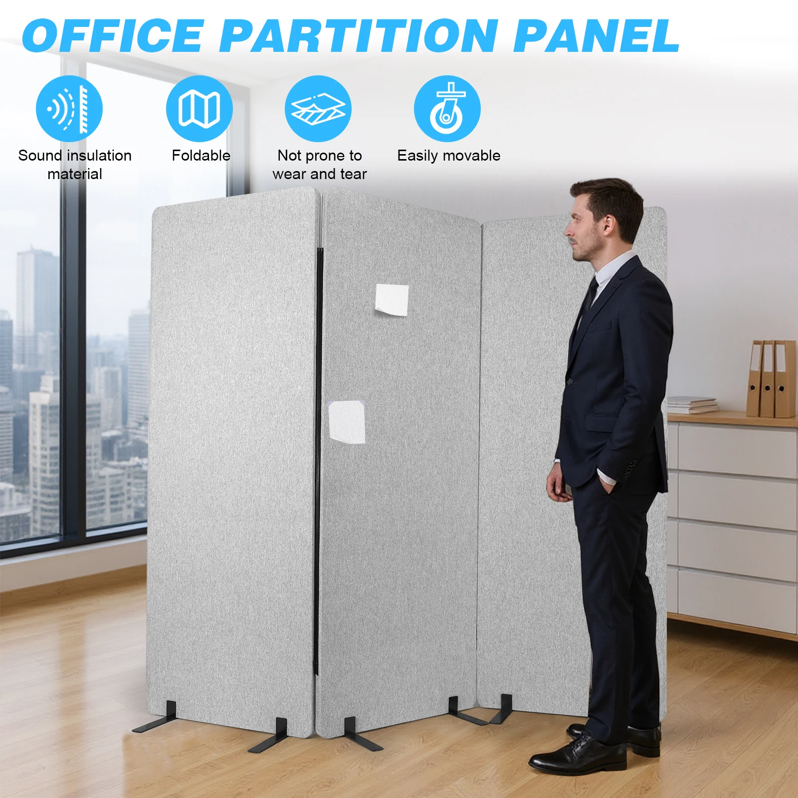 Portable Folding Room Dividers Soundproof Privacy Panels