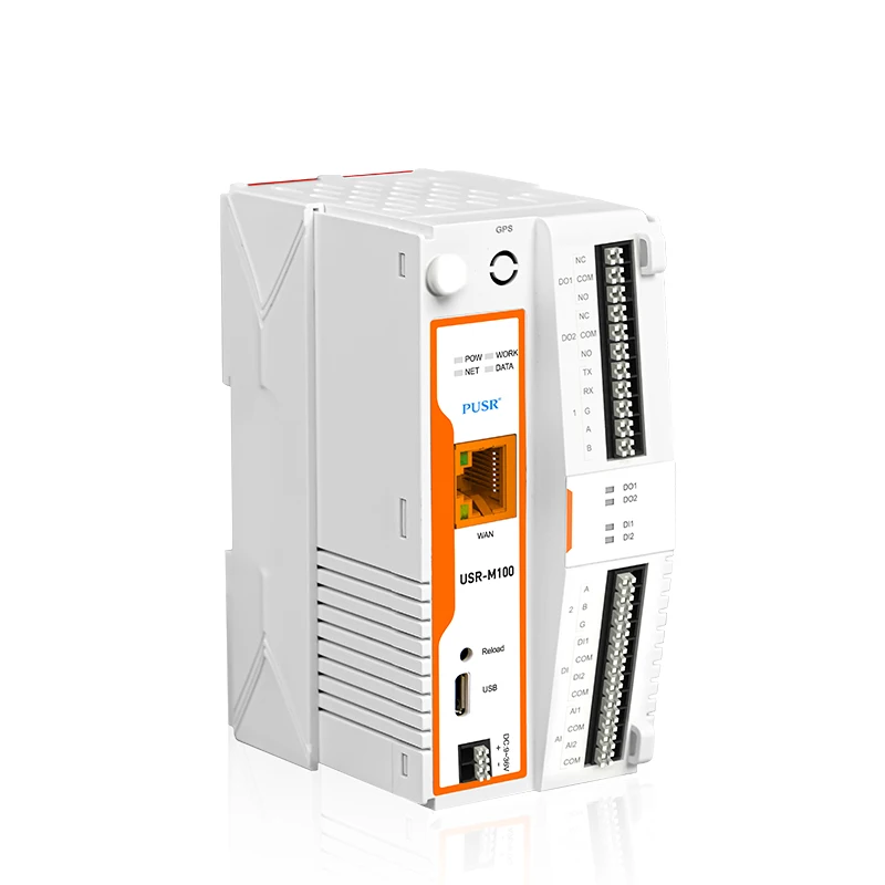 LPWAN Gateway PUSR USR-M100-ETH Industrial Ethernet Version Industrial IO Modbus Gateway with MQTT/SSL Modem IoT Gateway