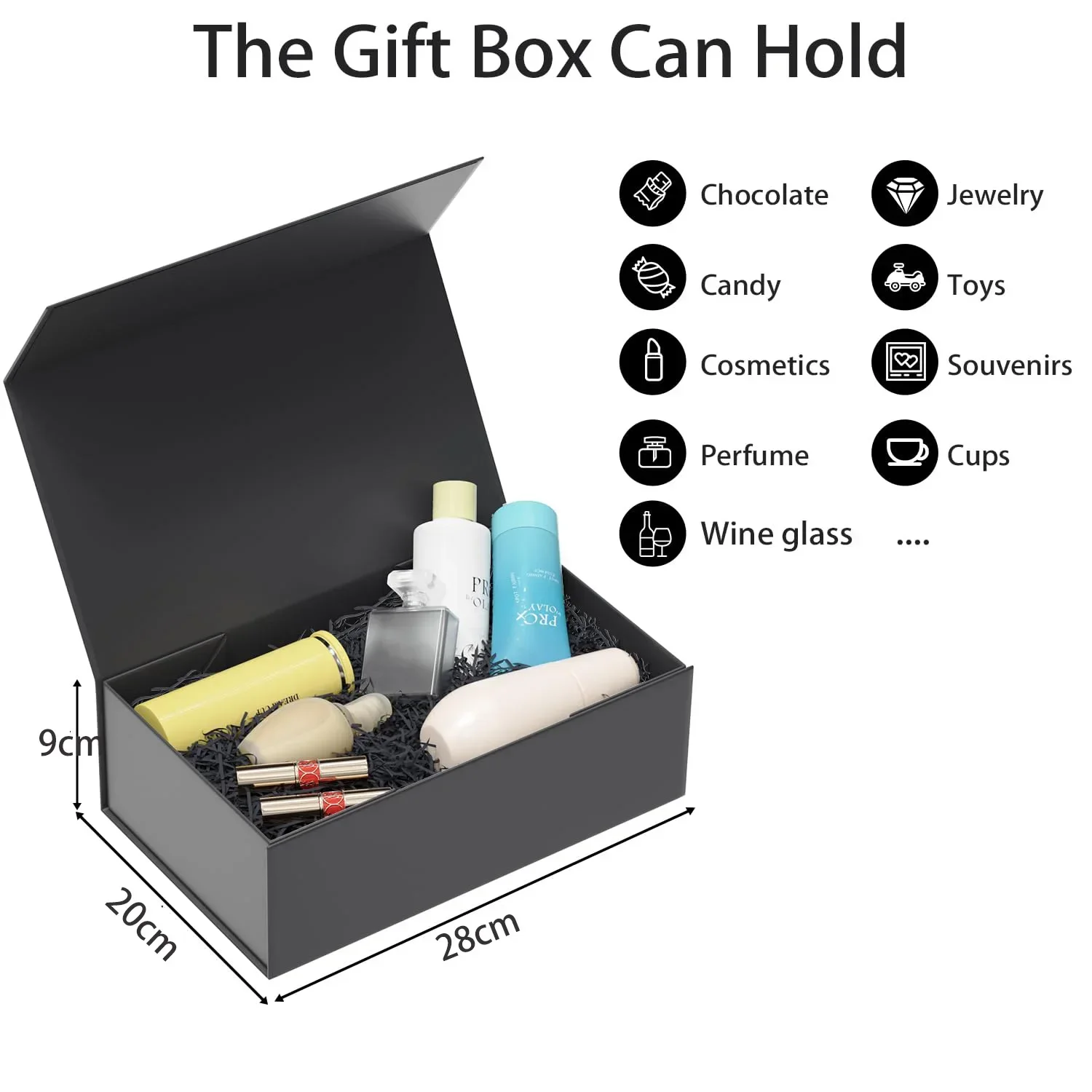 Magnetic Gift Box with Lid, Rectangle Collapsible Cardboard Box for Presents, Luxury Pa... - SKU MGBL1111 - UGI Packaging