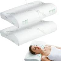 Oreiller en mousse à mémoire de forme en bambou avec housse amovible avec fermeture éclair, oreiller cervical en bambou pour dormir, conception ergonomique JAF022 1