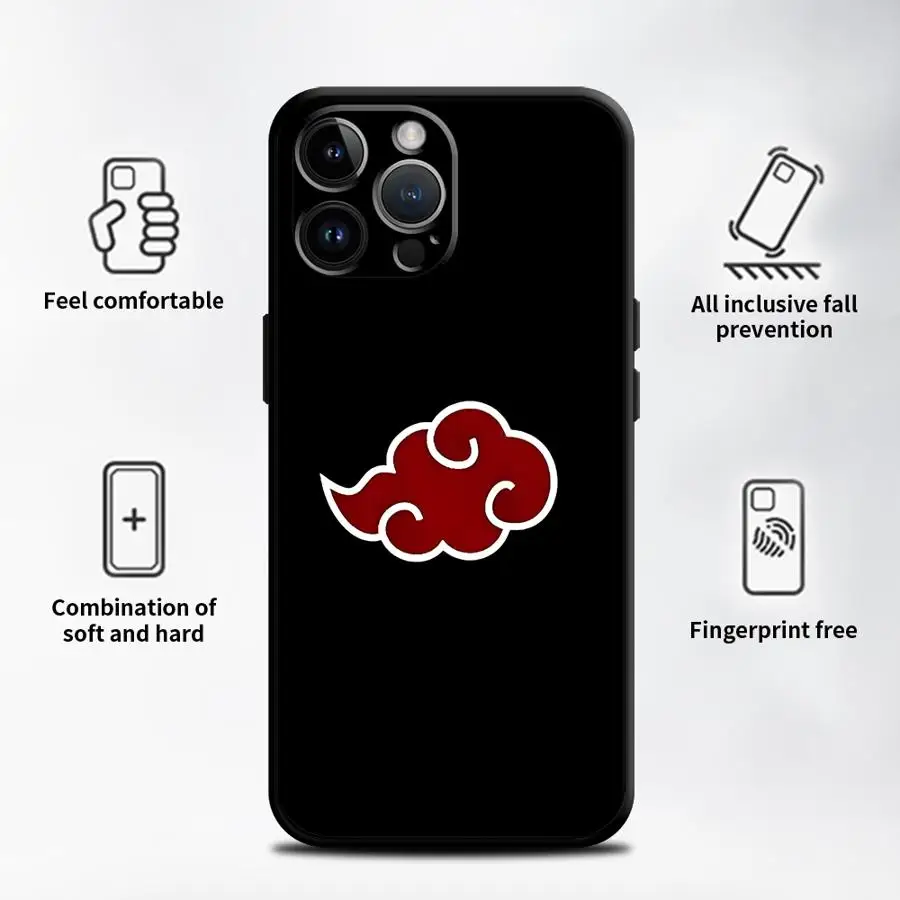 Elegant Black Anime Uchiha Logo Soft Phone Case